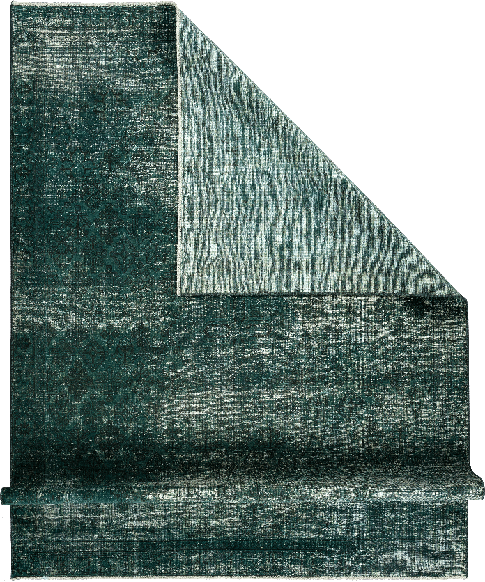 Colorful Vintage Josheqan Rectangle Green Rug 7x10 Wool-Cotton