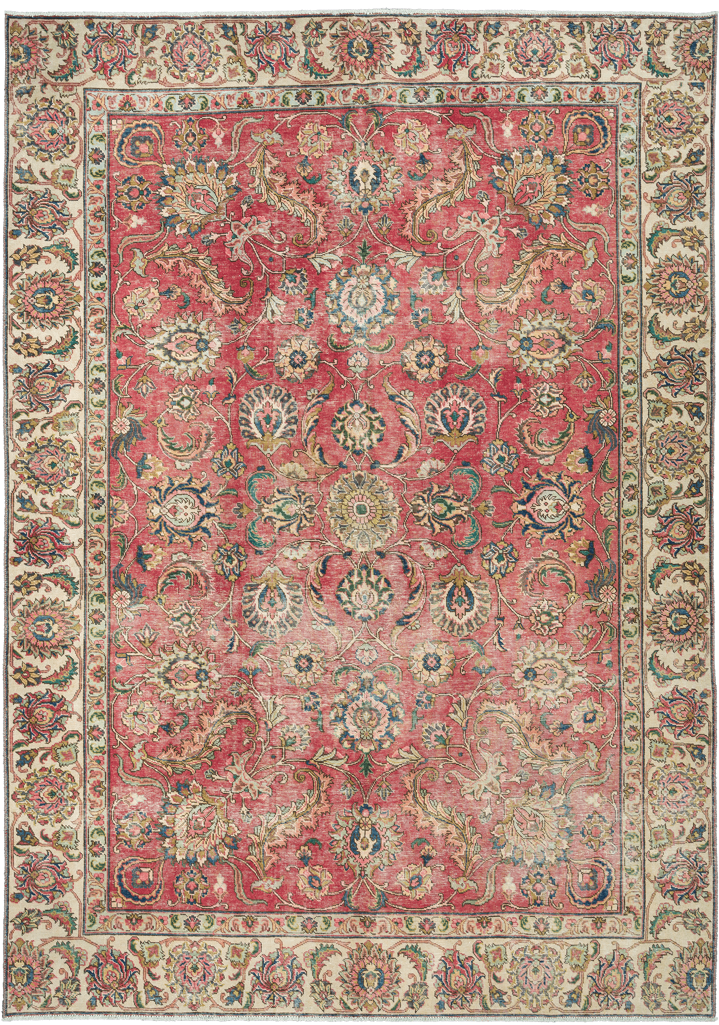 Patina Tabriz Rectangle Red Rug 8x11 Wool-Cotton