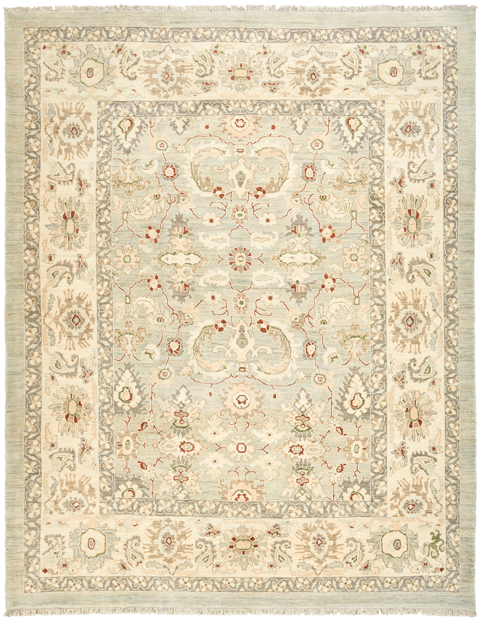 Heritage Sultanabad Rectangle Grey Rug 10x13 Wool-Cotton