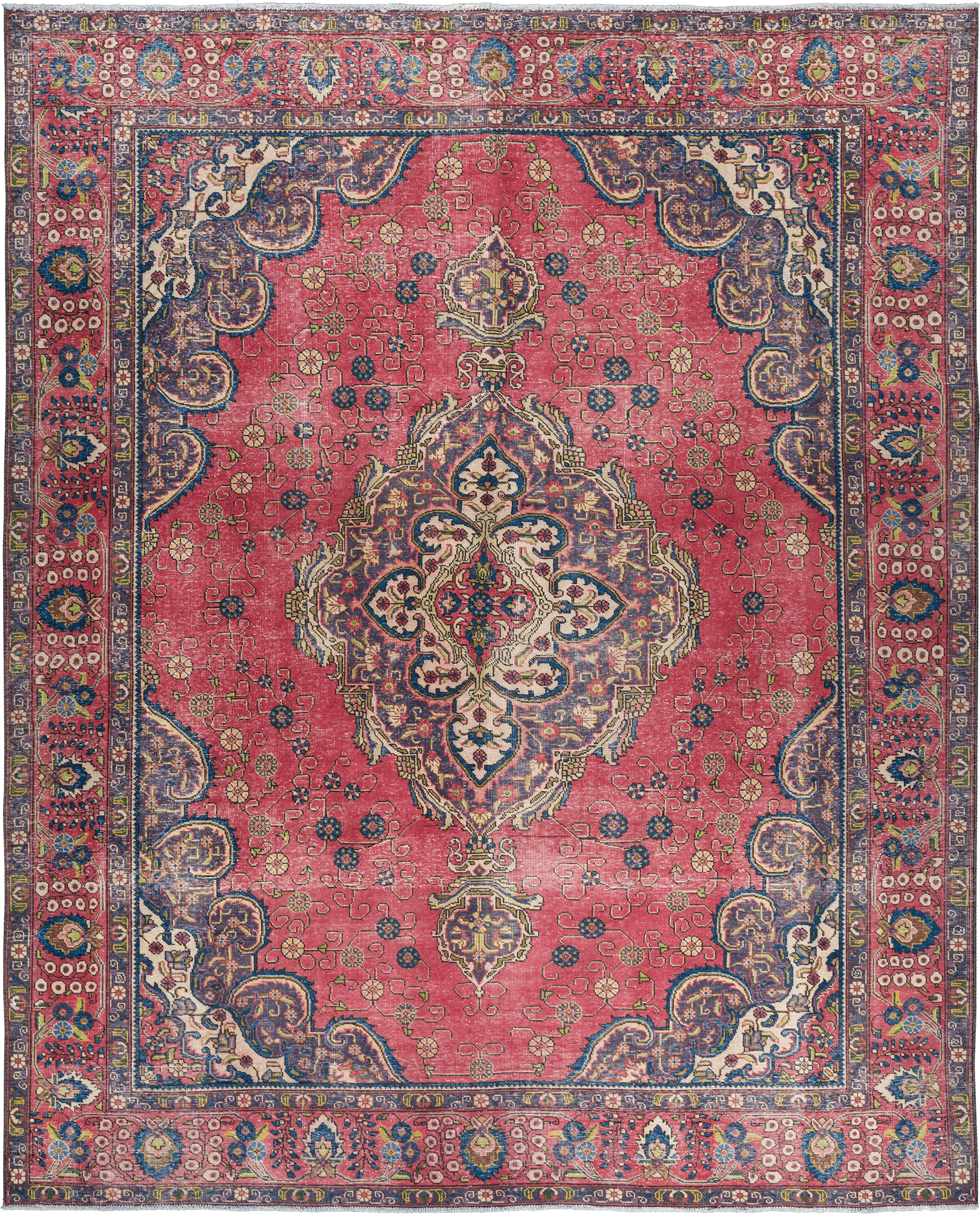 Patina Tabriz Rectangle Red Rug 9x12 Wool-Cotton