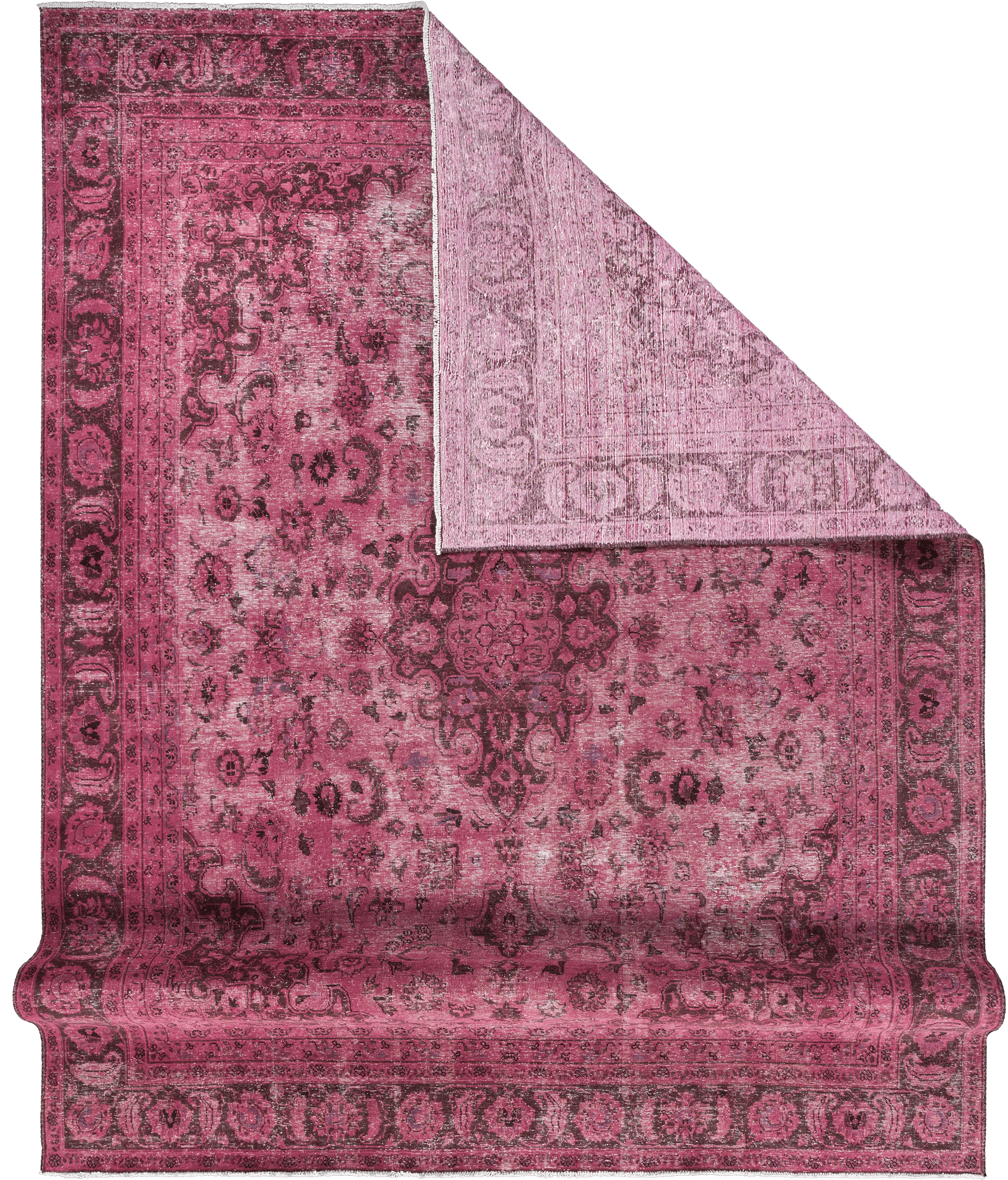 Colorful Vintage Tabriz Rectangle Red Rug 9x8 Wool-Cotton
