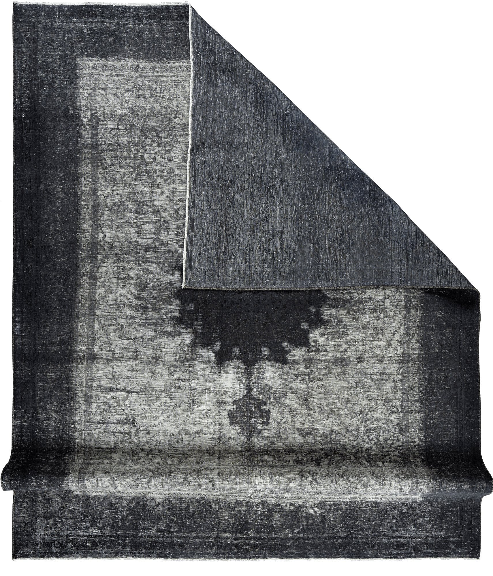 Colorful Vintage Kerman Rectangle Black Rug 10x13 Wool-Cotton
