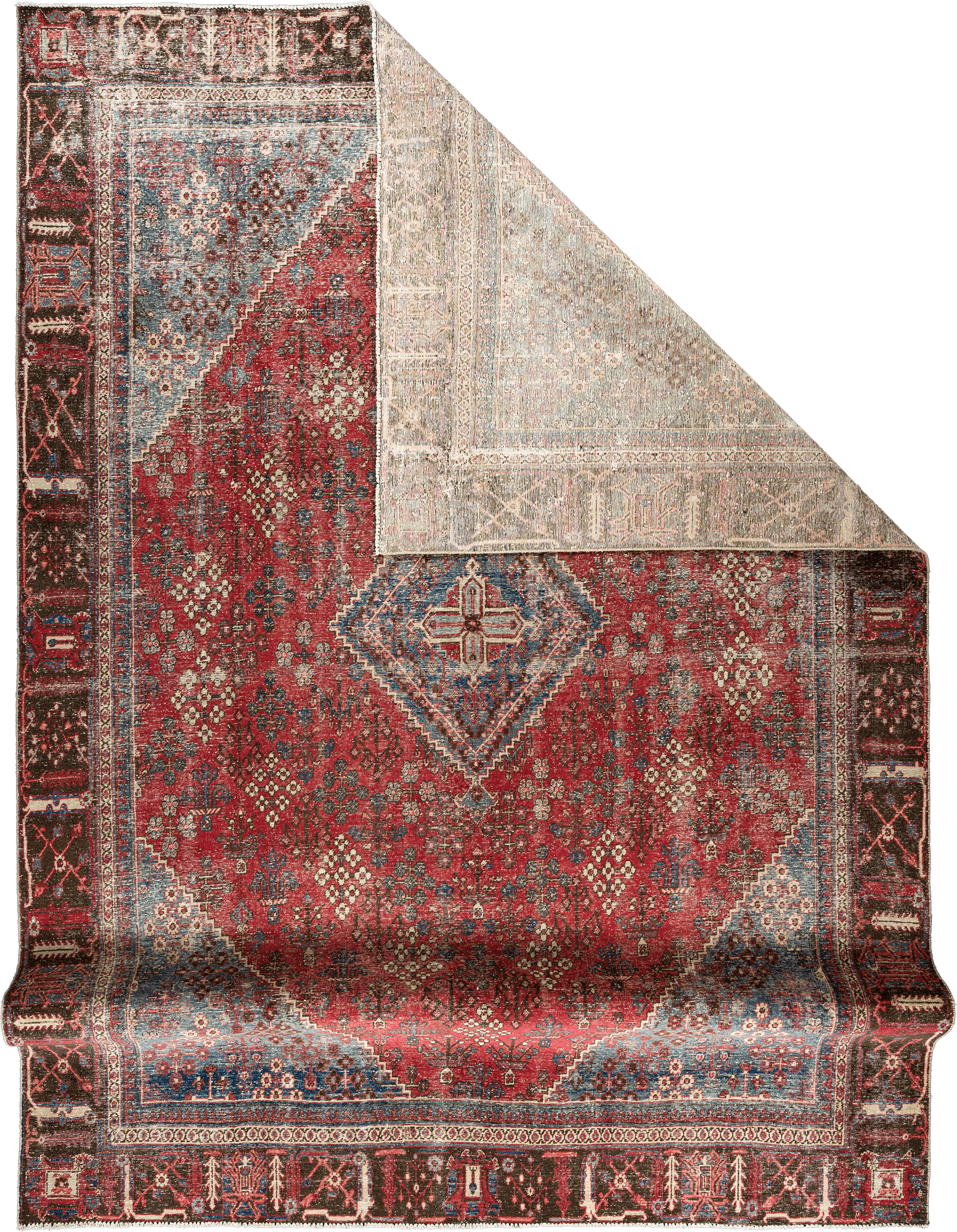 Modern Josheqan Rectangle Red Rug 9x13 Wool-Cotton