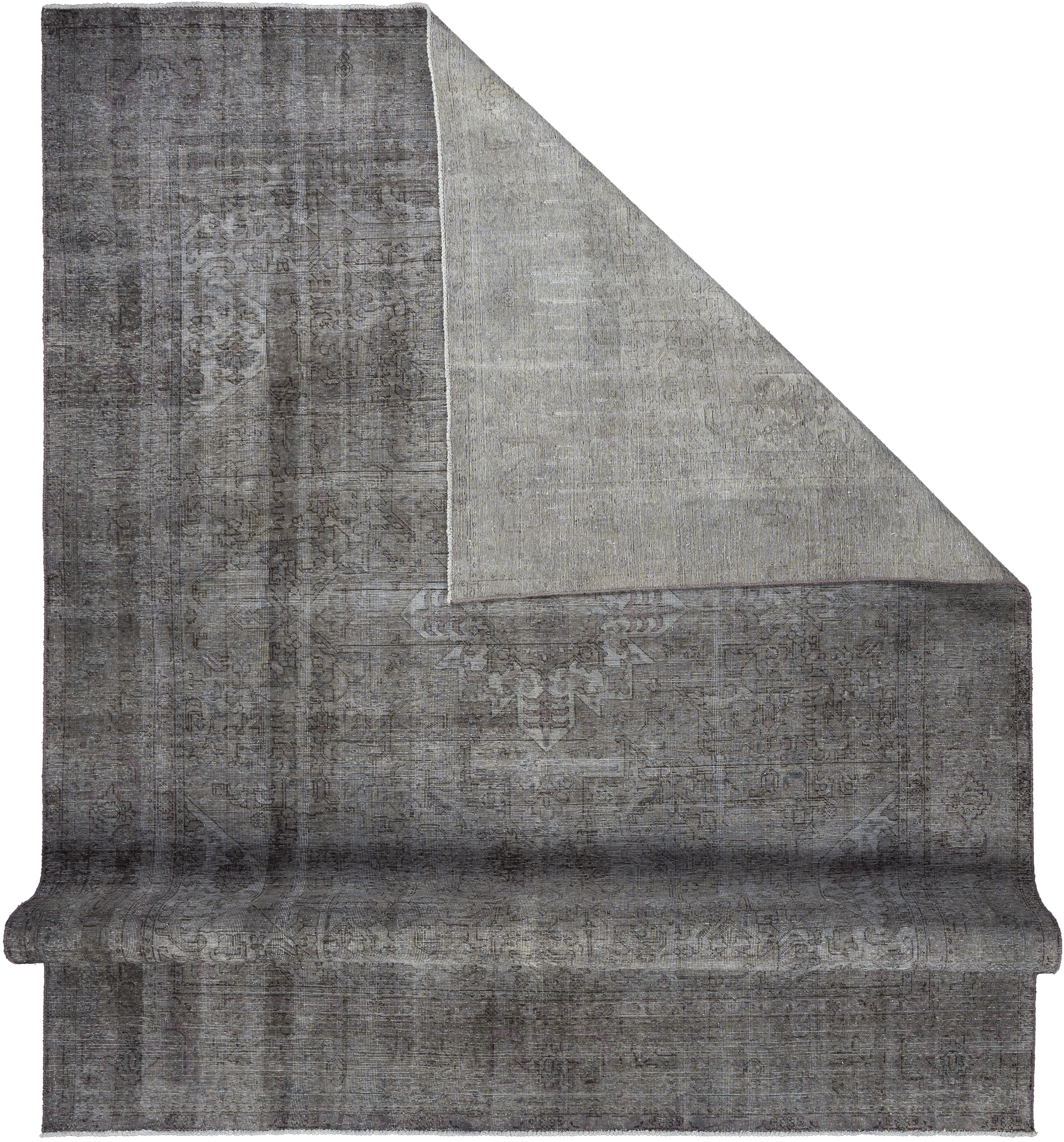 Colorful Vintage Heriz Rectangle Grey Rug 10x12 Wool-Cotton